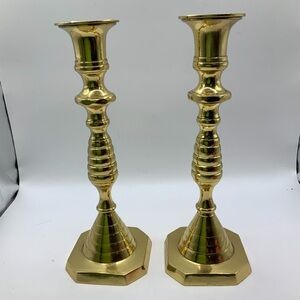Brass Candle Sticks Holders Vintage Beehive Style Made in India